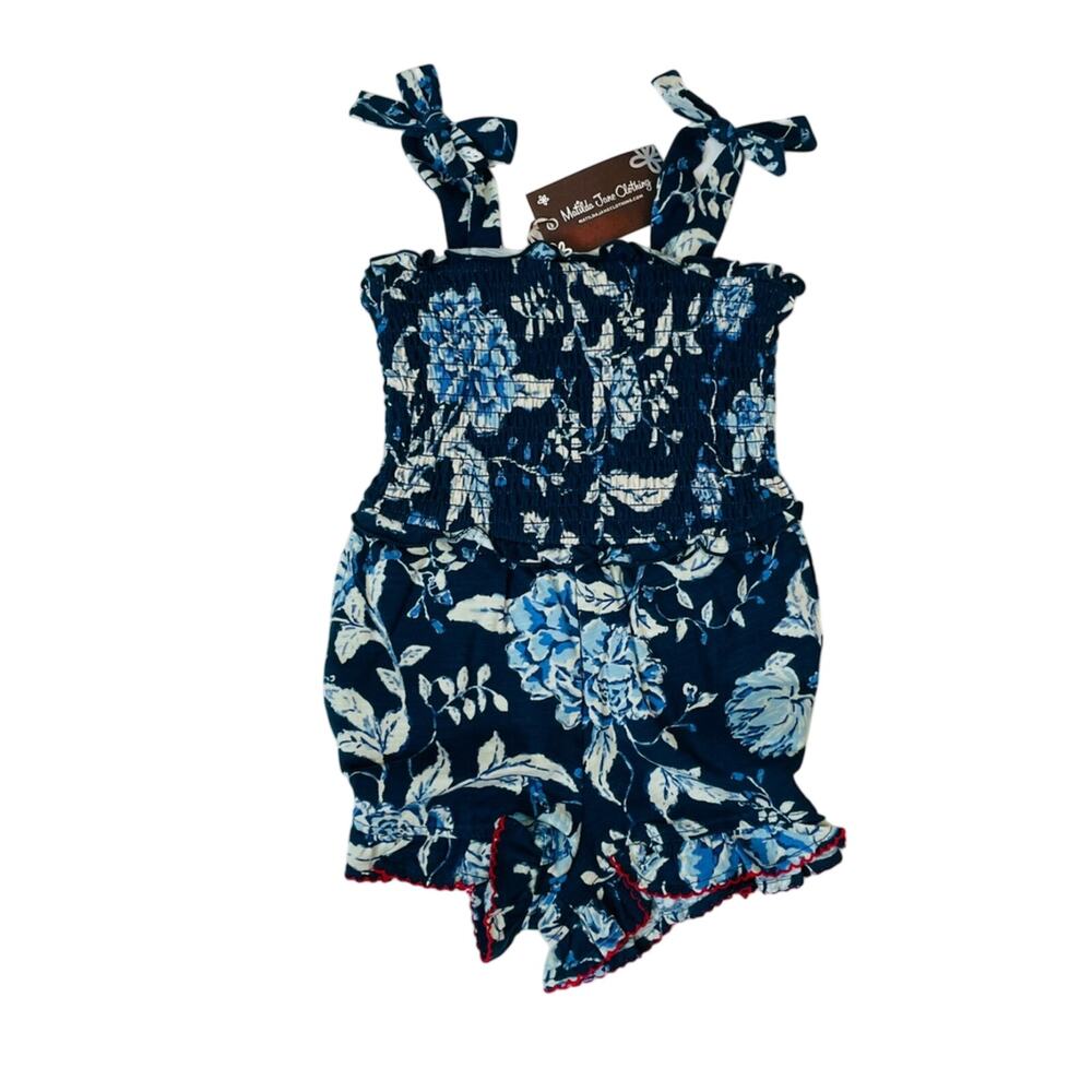 NWT Matilda Jane Size 4 Camille Blue Floral Print Romper